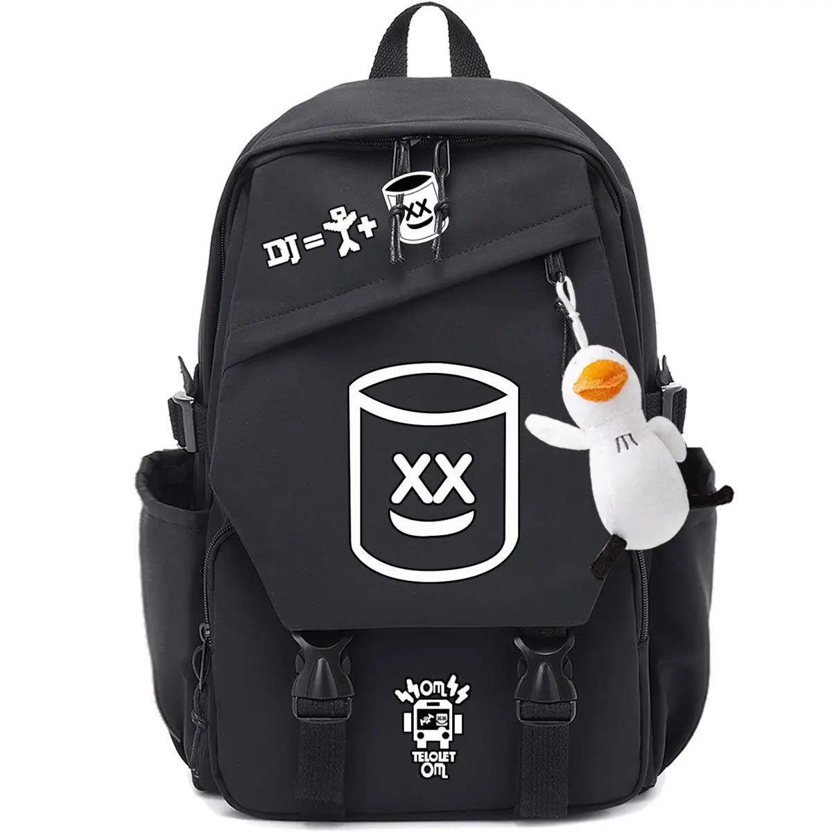 Marshmallow Unisex Portable School Backpack for Business Travel, Student Travel Equipment, Send the Pendant