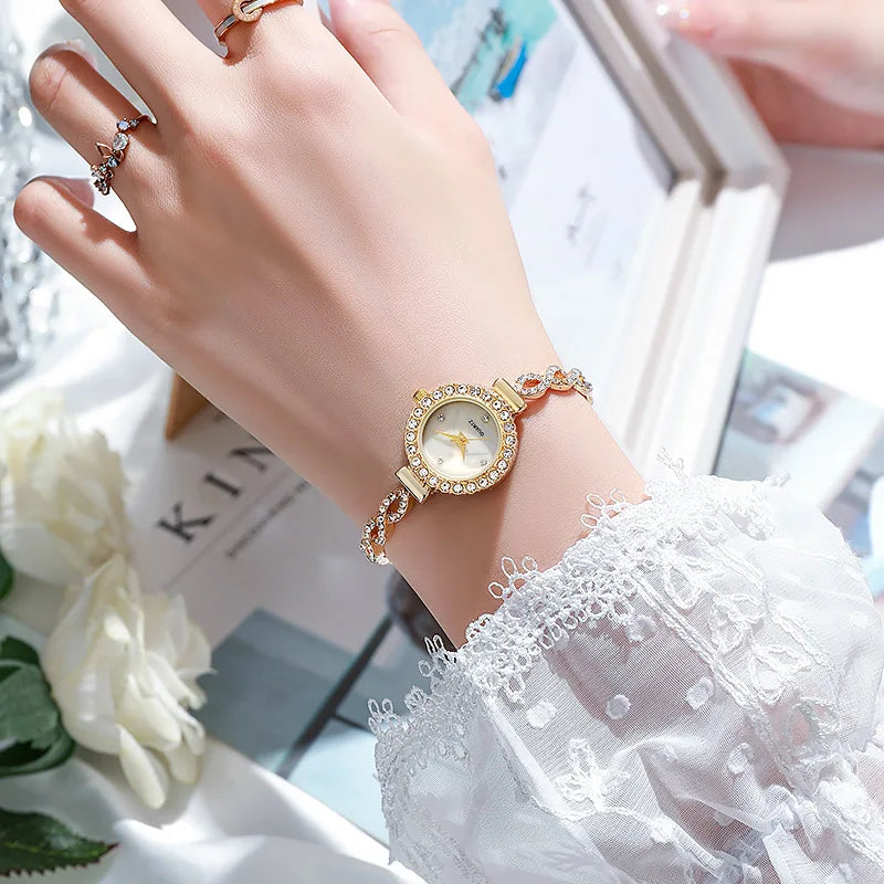 Fashion Rhinestone Women's Watch Quartz Bracelet Wristwatch Clock