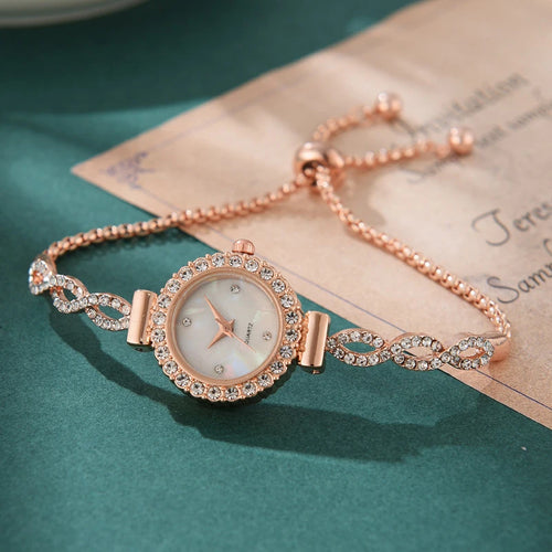 Fashion Rhinestone Women's Watch Quartz Bracelet Wristwatch Clock