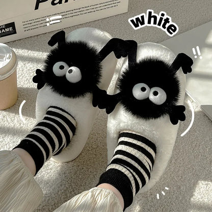 New Women's Funny Slippers, Soft Sole Plush Shoes, Cotton Home Shoes, Cute Cartoon Women's Slippers for Girls, Furry Slippers