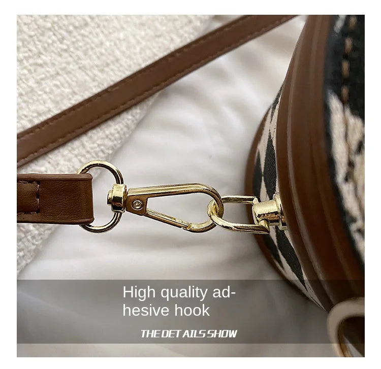 Luxury Women's Zipper Handbag, Small Leather Tote, Bucket Style Shoulder Bag