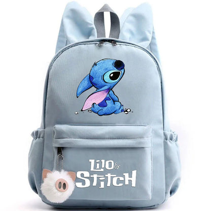 Cute Lilo Stitch Backpack for Girls Boys Students Teenagers Women Casual Backpack School Bag Travel Bunny Ears