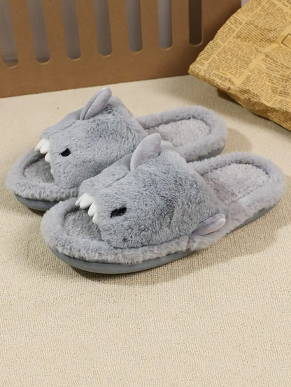 Men's cotton home slippers are soft, comfortable and warm, fun indoor, with a cartoon word