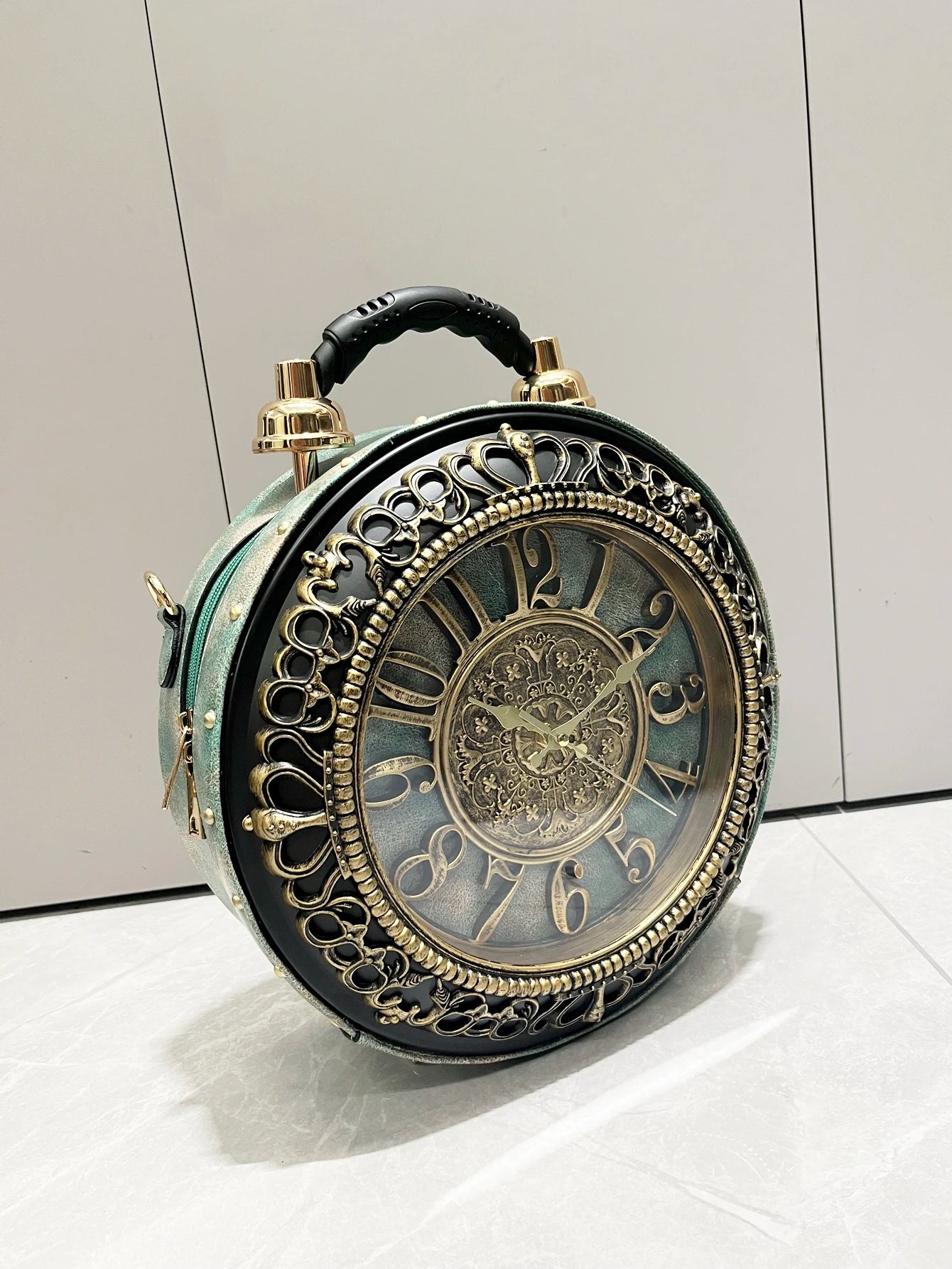 Luxury Designer Handbags and Suitcases Shoulder Bags Funny Clock Shaped Bag Funny Women's Round Bag Women's Faux Leather Handbag