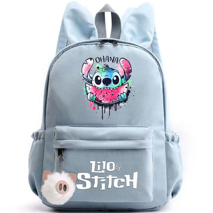 Cute Lilo Stitch Backpack for Girls Boys Students Teenagers Women Casual Backpack School Bag Travel Bunny Ears