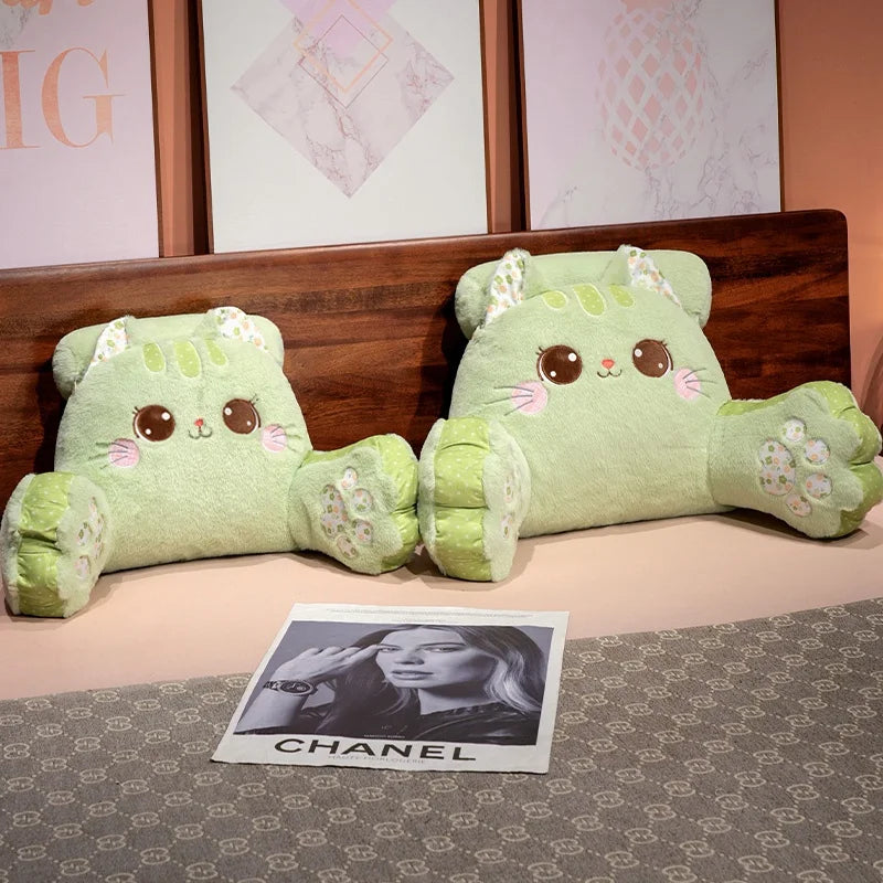 Cartoon Cat Animal Print Soft Plush Sofa Cushion, Plush Triangle Pillow for Bed Gift