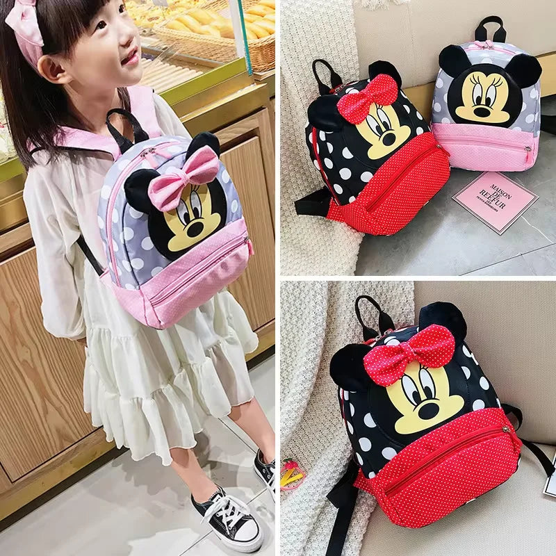 Cartoon Backpack for Baby Boys Girls Minnie Mickey Mouse Lovely School Backpack Kindergarten Schoolbag Kids Gift