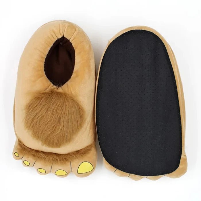 Unisex Warm Furry Wild Hobbit Feet Plush Slippers Home Halloween Shoes