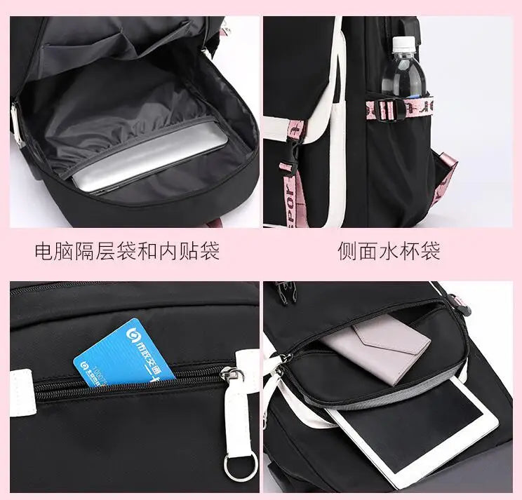 Lilo &amp; Stitch Backpack Women USB Charging School Backpack Laptop Backpack for Teens Boys Girls Travel Backpack