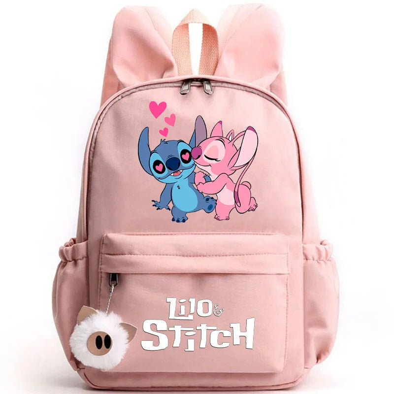 Cute Lilo Stitch Backpack for Girls Boys Students Teenagers Women Casual Backpack School Bag Travel Bunny Ears