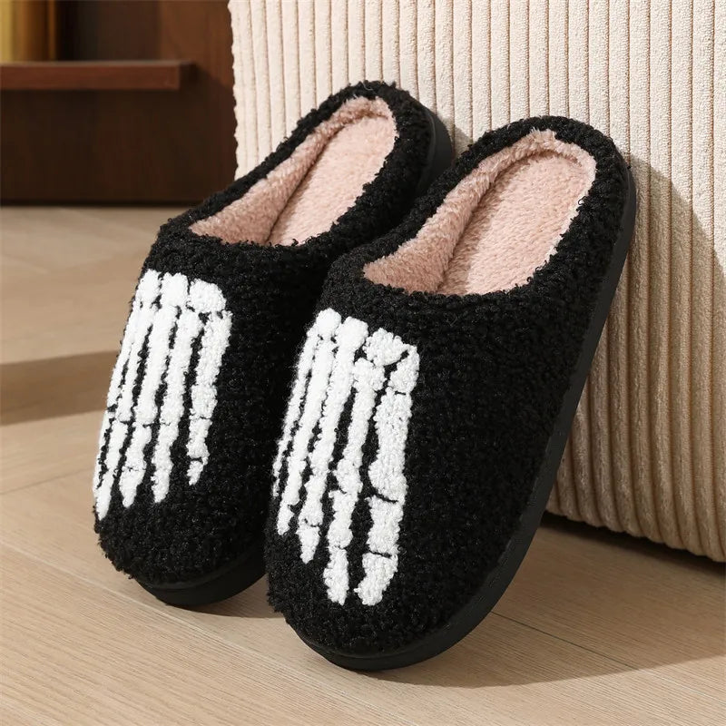 Women's Warm Cotton Slippers Non-slip Indoor Outdoor Slippers, Lightweight Soft Plush Slippers for Autumn and Winter, Large Size