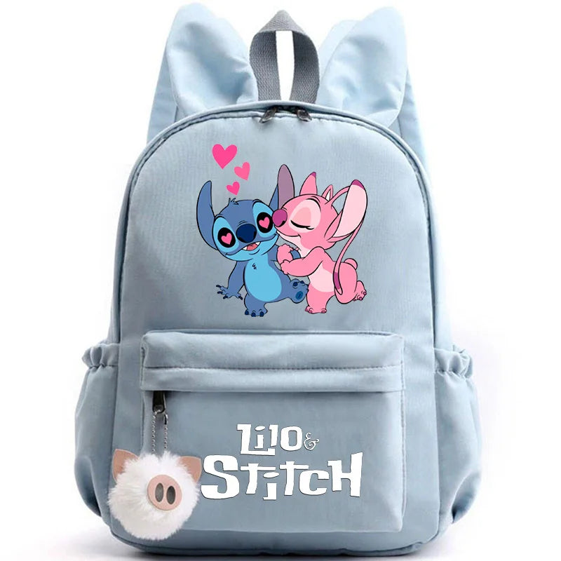 Cute Lilo Stitch Backpack for Girls Boys Students Teenagers Women Casual Backpack School Bag Travel Bunny Ears