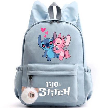 Cute Lilo Stitch Backpack for Girls Boys Students Teenagers Women Casual Backpack School Bag Travel Bunny Ears