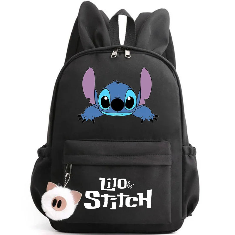 Cute Lilo Stitch Backpack for Girls Boys Students Teenagers Women Casual Backpack School Bag Travel Bunny Ears