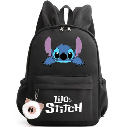 Cute Lilo Stitch Backpack for Girls Boys Students Teenagers Women Casual Backpack School Bag Travel Bunny Ears