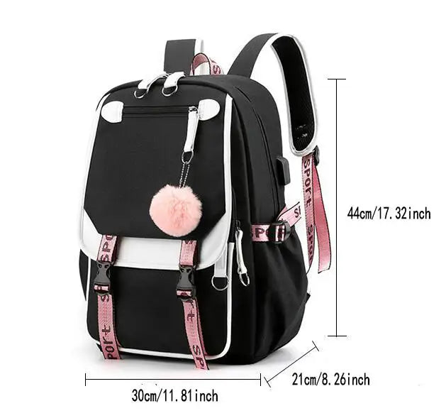 Lilo &amp; Stitch Backpack Women USB Charging School Backpack Laptop Backpack for Teens Boys Girls Travel Backpack