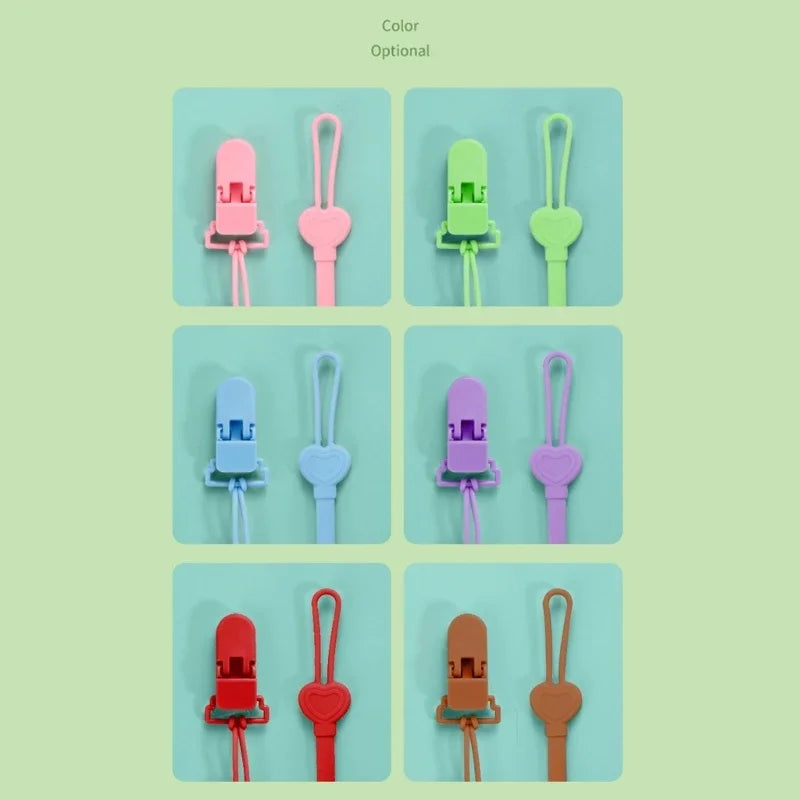 Silicone Zipper Baby Pacifier Chain, Teething Clip, Newborn Teether Chain, Nipple Holder, Breastfeeding Accessories