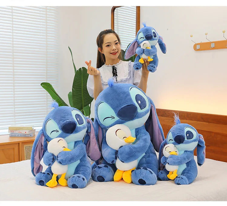 20 Inch Lilo Stitch Plush Toy Cartoon Blue Stitch Duck Soft Stuffed Doll Big Size Sofa Cushion Kids Gift