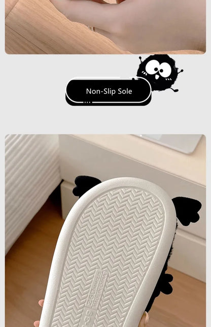 New Women's Funny Slippers, Soft Sole Plush Shoes, Cotton Home Shoes, Cute Cartoon Women's Slippers for Girls, Furry Slippers