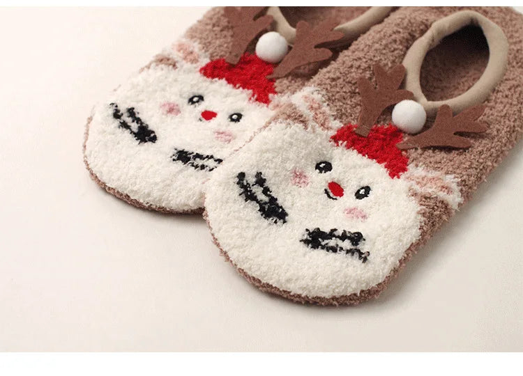 Autumn/Winter Non-Slip Warm Floor Socks, Indoor Yoga Socks, Low-Calf Slippers for Women, Cute Hedgehog Socks for Home, Christmas Gifts