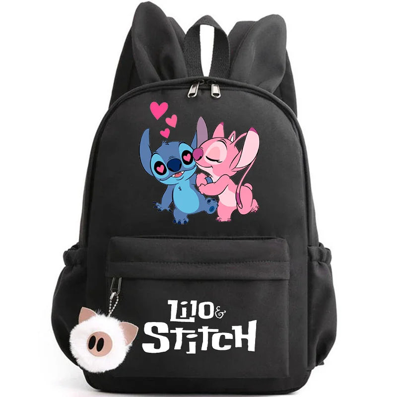 Cute Lilo Stitch Backpack for Girls Boys Students Teenagers Women Casual Backpack School Bag Travel Bunny Ears