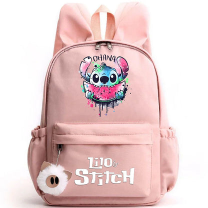 Cute Lilo Stitch Backpack for Girls Boys Students Teenagers Women Casual Backpack School Bag Travel Bunny Ears