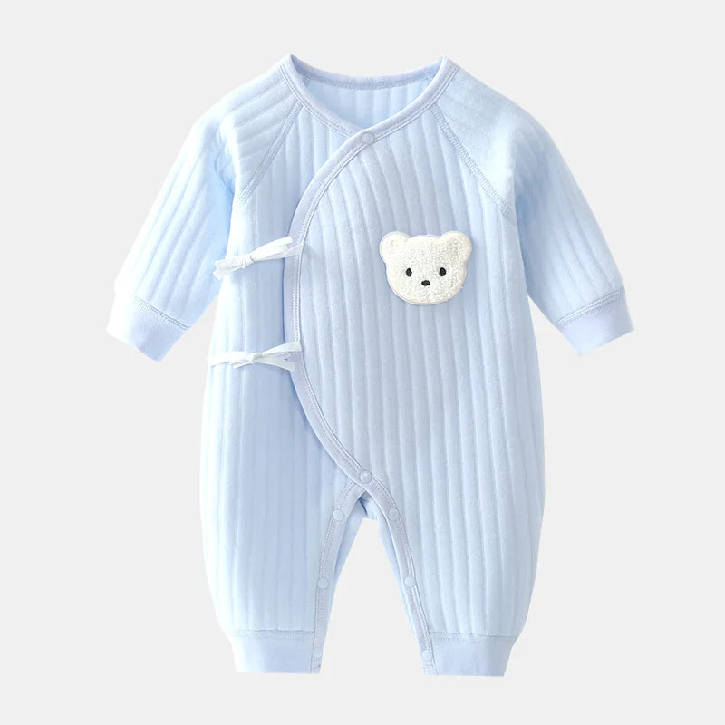 Baby boy and girl rompers, newborn winter rompers, toddler cotton clothes, 0-6 months home clothes, spring and autumn thick clothes