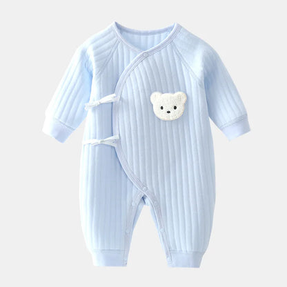 Baby boy and girl rompers, newborn winter rompers, toddler cotton clothes, 0-6 months home clothes, spring and autumn thick clothes
