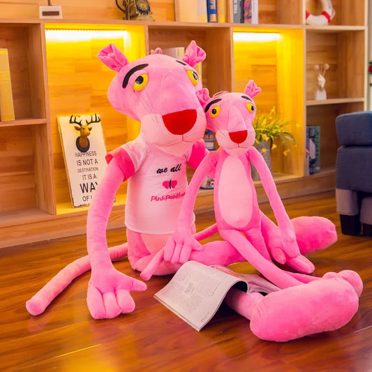 Pink Panther plush doll, available in sizes from 50 cm to 170 cm. A cute, soft, cartoon-style plush, ideal as a children's toy, collector's doll, or special Christmas gift.
