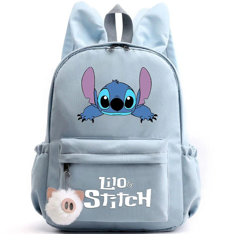 Cute Lilo Stitch Backpack for Girls Boys Students Teenagers Women Casual Backpack School Bag Travel Bunny Ears