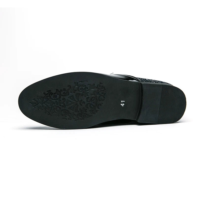 High quality luxury gold men's loafers thick sole fashion leather nightclub shoes formal business shoes plus size