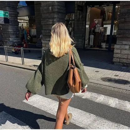 New Autumn/Winter Women's Sweater Solid Color Turtleneck Casual Commuter Style Loose Knitted Sweater Simple and Versatile Sweater