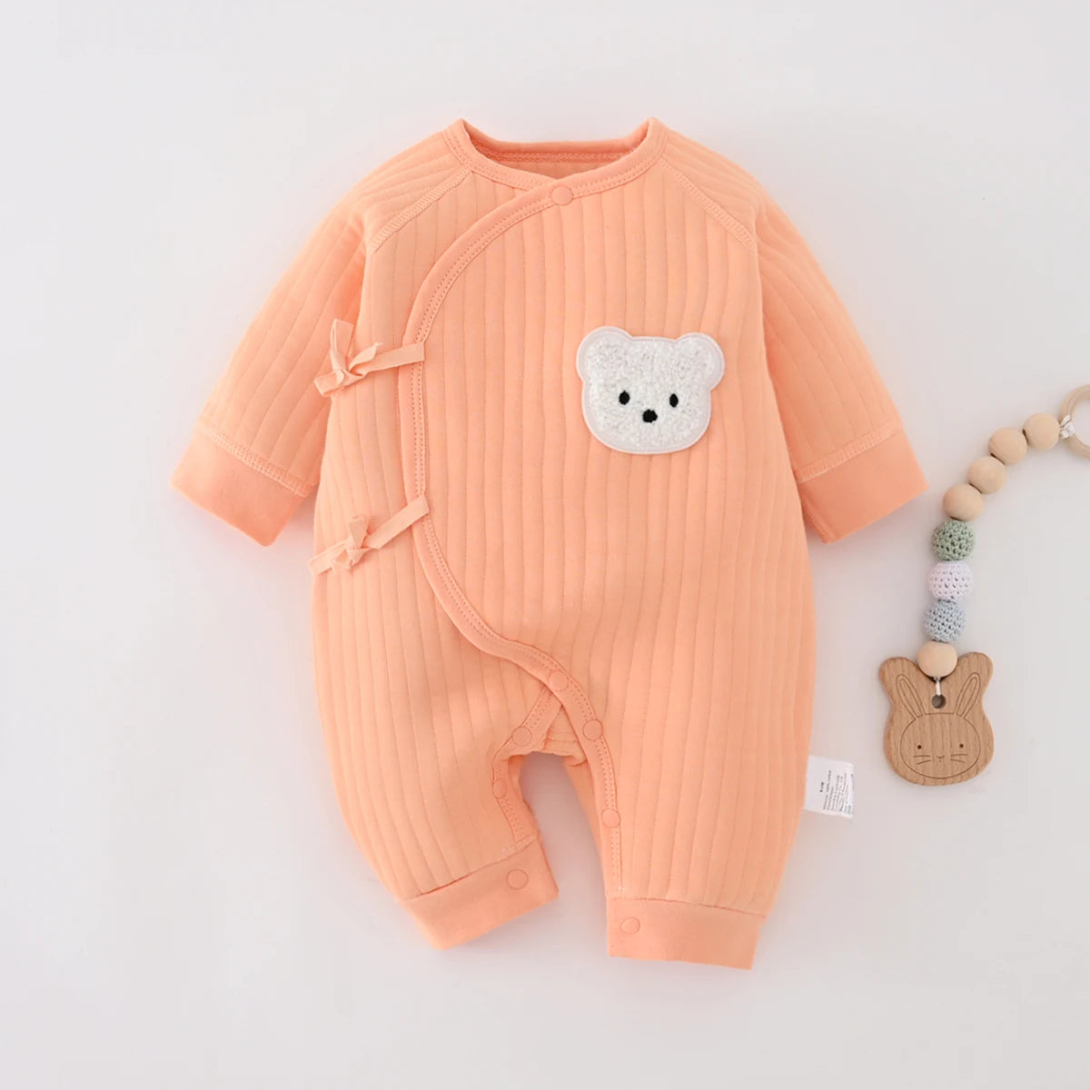 Baby boy and girl rompers, newborn winter rompers, toddler cotton clothes, 0-6 months home clothes, spring and autumn thick clothes