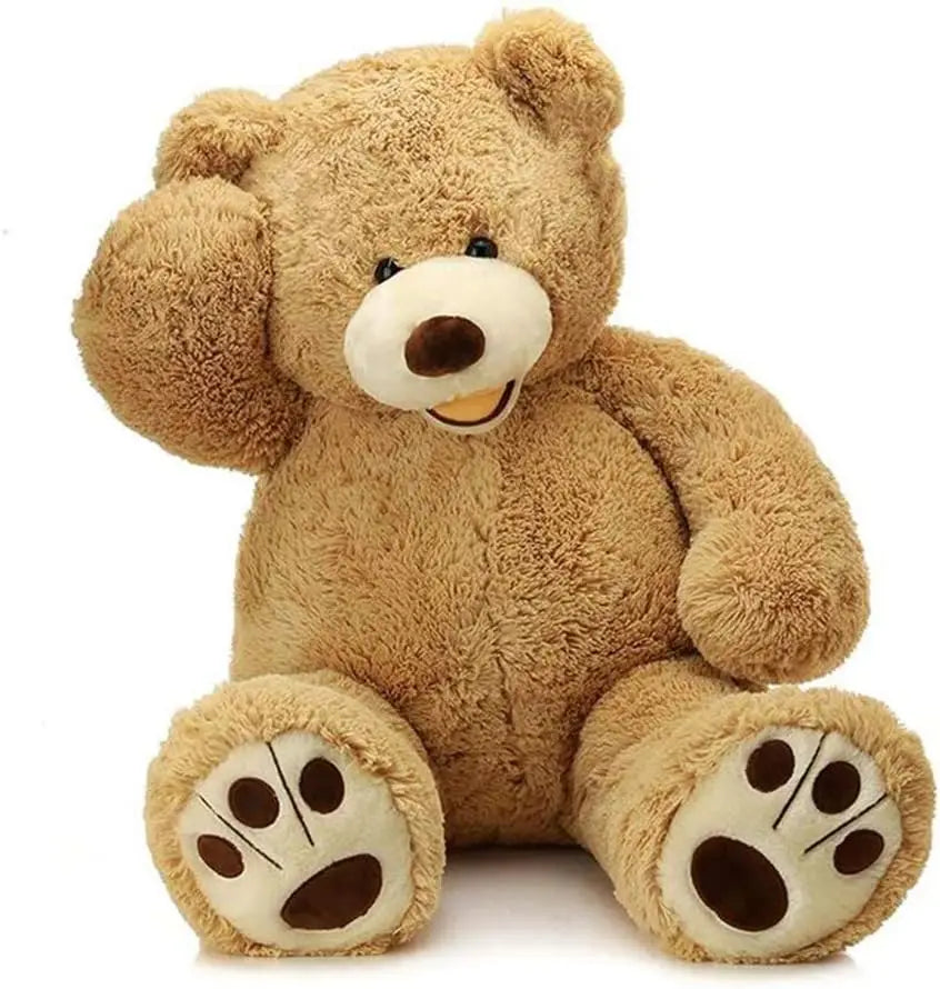 MorisMos Giant Teddy Bear with Big Footprints, Light Brown Stuffed Animals, 39 Inches