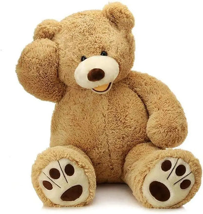 MorisMos Giant Teddy Bear with Big Footprints, Light Brown Stuffed Animals, 39 Inches