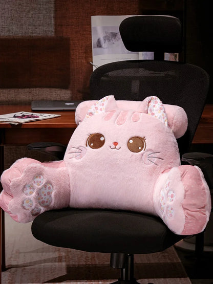 Cartoon Cat Animal Print Soft Plush Sofa Cushion, Plush Triangle Pillow for Bed Gift