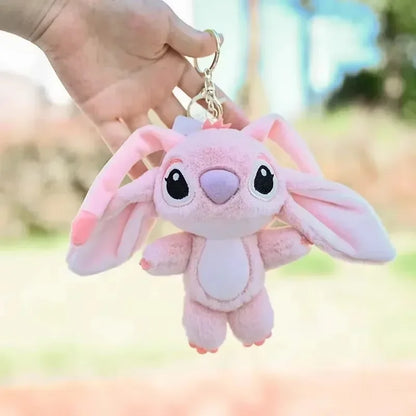 Cartoon Stitch Plush Keychain Soft Toy Cute Stuffed Animal Pendant Girl Gift Angel Doll Bag Pendant Kids Birthday Gift