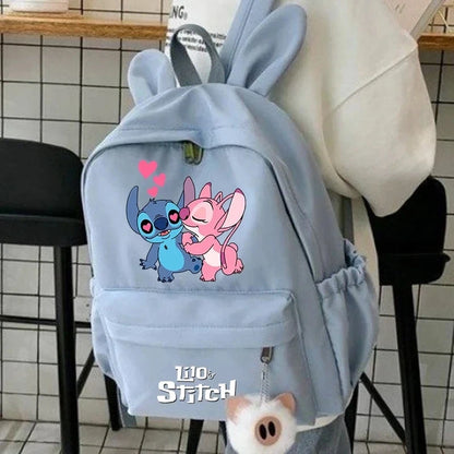 Cute Lilo Stitch Backpack for Girls Boys Students Teenagers Women Casual Backpack School Bag Travel Bunny Ears