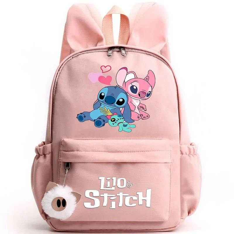 Cute Lilo Stitch Backpack for Girls Boys Students Teenagers Women Casual Backpack School Bag Travel Bunny Ears