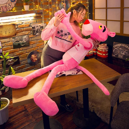 Pink Panther plush doll, available in sizes from 50 cm to 170 cm. A cute, soft, cartoon-style plush, ideal as a children's toy, collector's doll, or special Christmas gift.