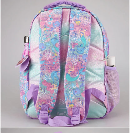 Disney Mermaid Ariel Backpack Cartoon Student Zipper Ultra Light Decompression Large Capacity Backpack