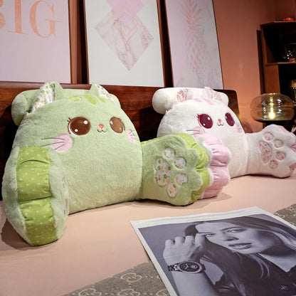 Cartoon Cat Animal Print Soft Plush Sofa Cushion, Plush Triangle Pillow for Bed Gift