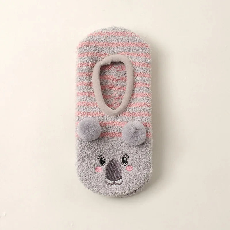 Autumn/Winter Non-Slip Warm Floor Socks, Indoor Yoga Socks, Low-Calf Slippers for Women, Cute Hedgehog Socks for Home, Christmas Gifts