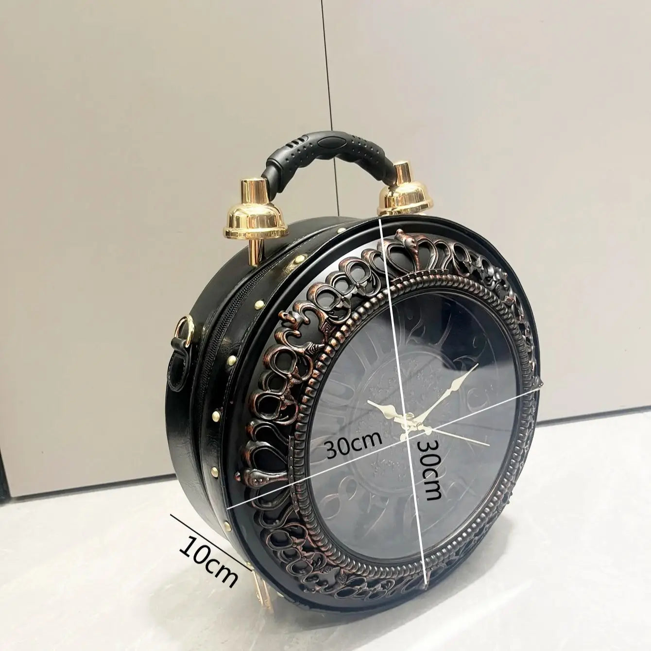Luxury Designer Handbags and Suitcases Shoulder Bags Funny Clock Shaped Bag Funny Women's Round Bag Women's Faux Leather Handbag