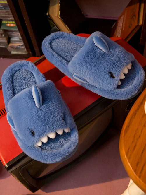 Men's cotton home slippers are soft, comfortable and warm, fun indoor, with a cartoon word