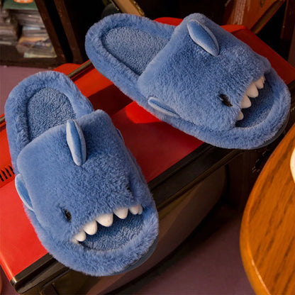 Men's cotton home slippers are soft, comfortable and warm, fun indoor, with a cartoon word