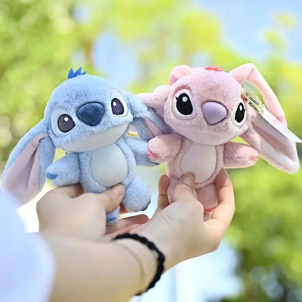 Cartoon Stitch Plush Keychain Soft Toy Cute Stuffed Animal Pendant Girl Gift Angel Doll Bag Pendant Kids Birthday Gift