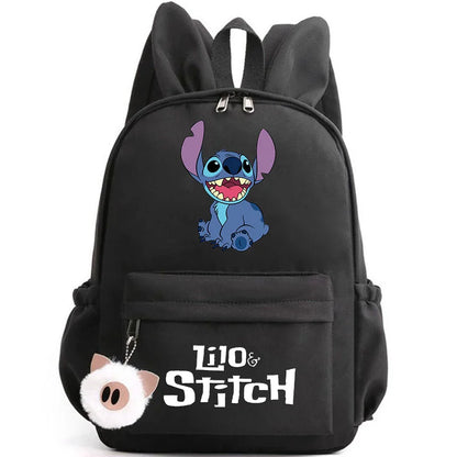 Cute Lilo Stitch Backpack for Girls Boys Students Teenagers Women Casual Backpack School Bag Travel Bunny Ears