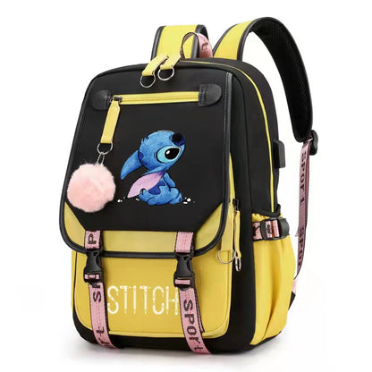Lilo &amp; Stitch Backpack Women USB Charging School Backpack Laptop Backpack for Teens Boys Girls Travel Backpack