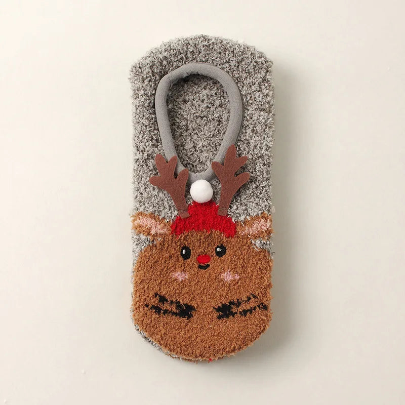 Autumn/Winter Non-Slip Warm Floor Socks, Indoor Yoga Socks, Low-Calf Slippers for Women, Cute Hedgehog Socks for Home, Christmas Gifts